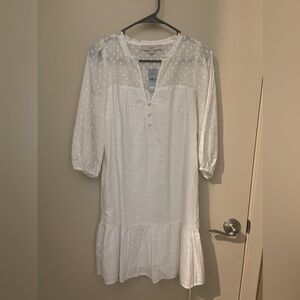 White Boho 3/4 Sleeve Dress